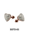 Rainbow Heart Shaped Studs Earring SSTD-03